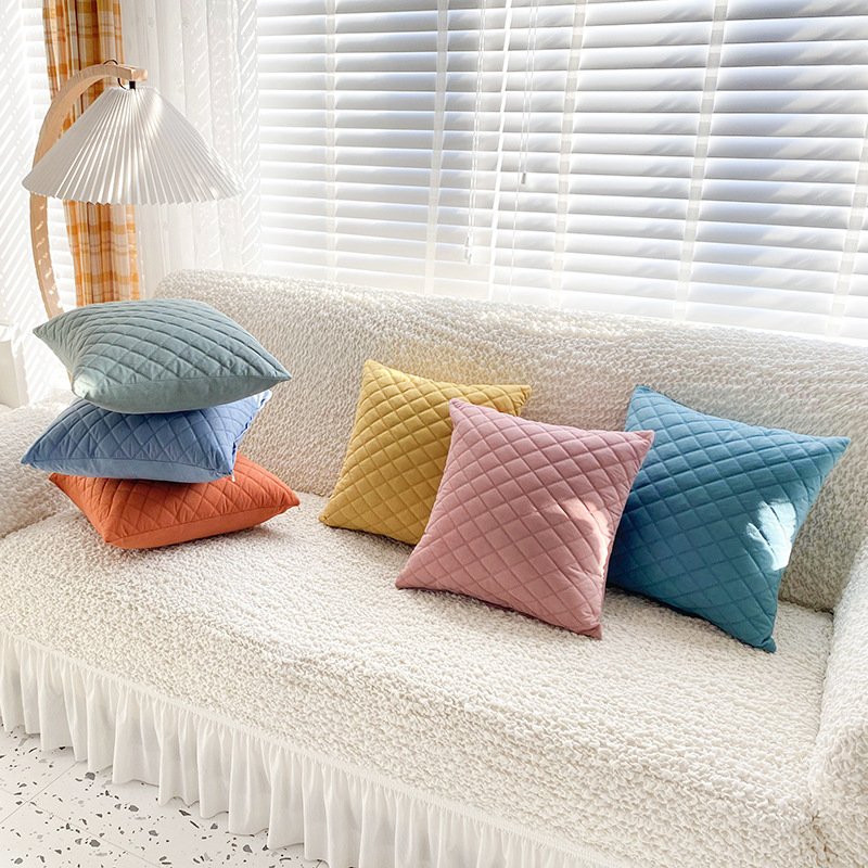 Living Room Home Pillows with Fabric Art – Velvet Cushions for Elegant Decor