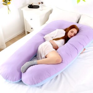 U-Shaped Color Matching Belly Support Pillow – Comfortable Side Lying & Back Pillow for Pregnant Women