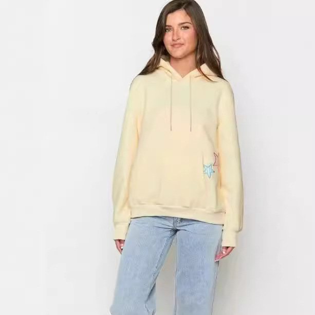 Women's Brushed Hoodie - Plain & Cozy Pullover for Casual Wear