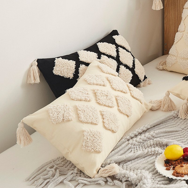 Ethnic Style Living Room Sofa Pillow Cases – Rectangular Back Cushion & Lumbar Support Pillow