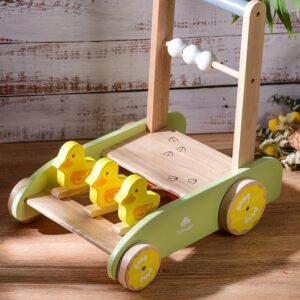 Children's Walkers - Anti-Baby Step-Aid, Anti-Rollover Wooden Push Stroller for 1-Year-Olds