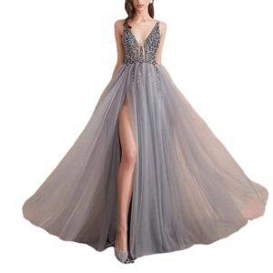 Sexy V-Neck Long Prom Dresses – Elegant & Glamorous Evening Gowns