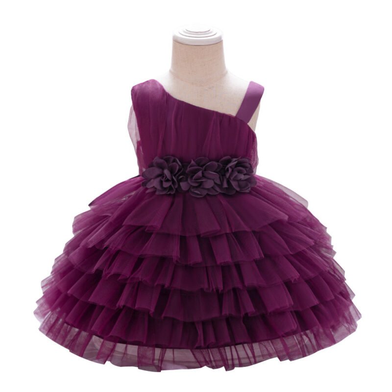 Elegant Purple Flower Girl Dress – Princess Tulle Party Gown