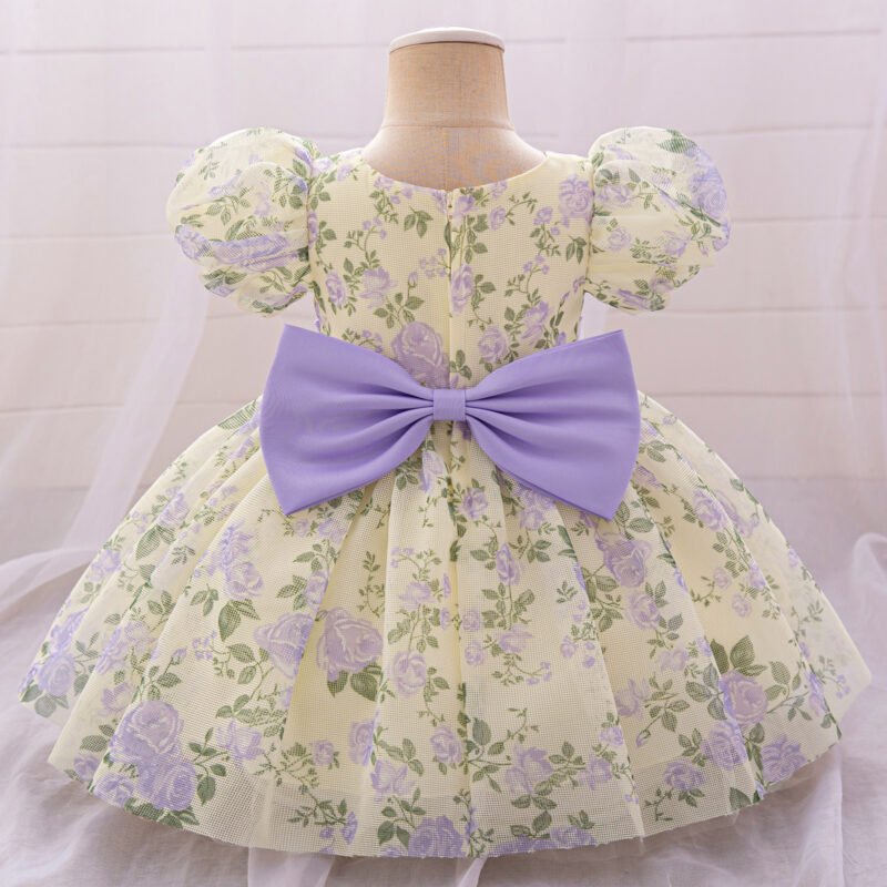 Purple Floral Girl's Summer Dress – Cute & Comfortable Outfit
