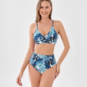 New Cross-Strap Plus Size Bikini – Solid Color Split Swimsuit