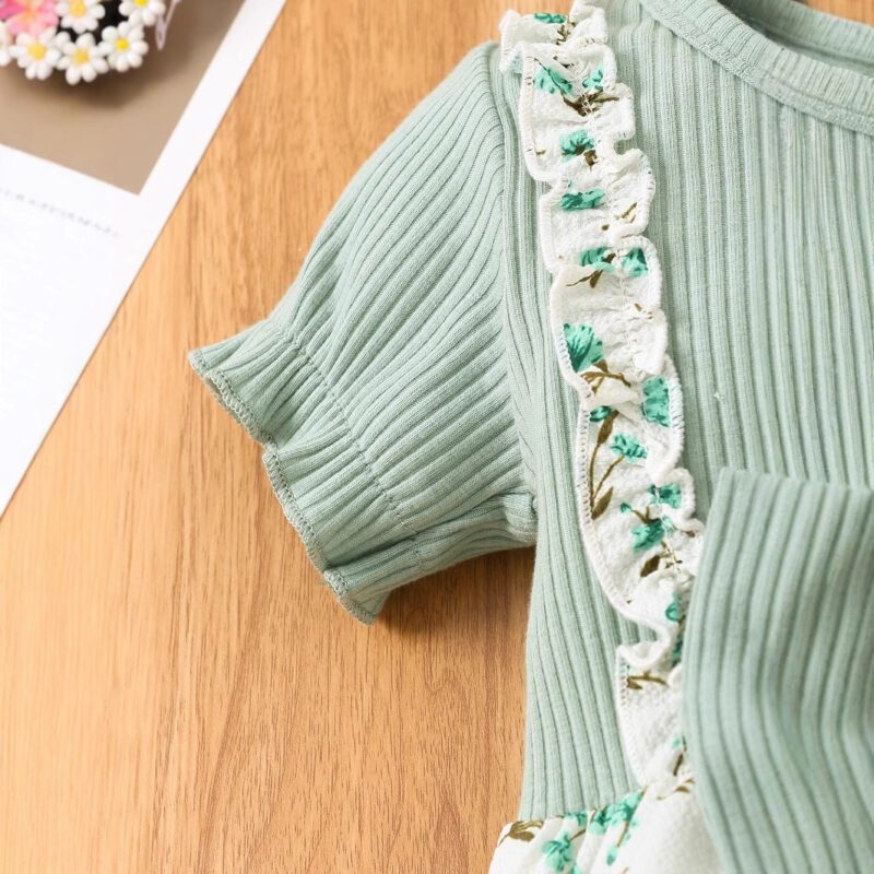 Baby Girl Summer Floral Jumpsuit & Headband Set – Cute Outfit