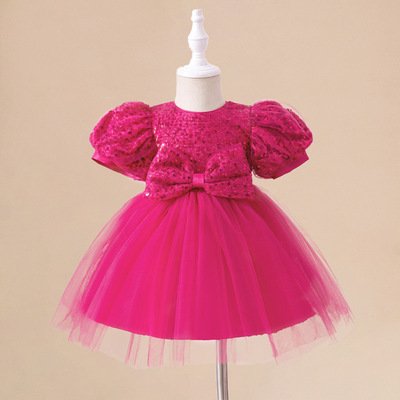 Girls Flying Sleeve Butterfly Flower Dress – Elegant Kids Party Outfit