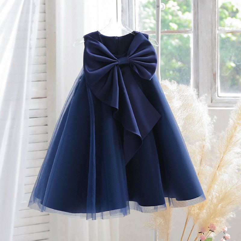 Princess Patchwork Bow Dress for Girls (2-8Y) – Elegant Kids Party Dress