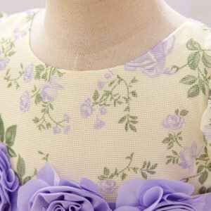 Purple Floral Girl's Summer Dress – Cute & Comfortable Outfit