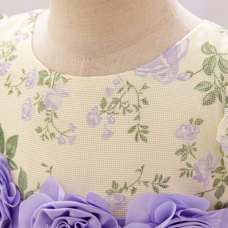 Purple Floral Girl's Summer Dress – Cute & Comfortable Outfit