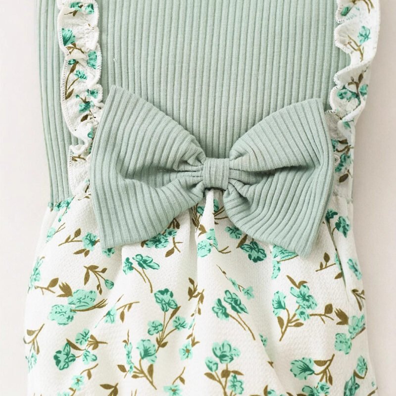 Baby Girl Summer Floral Jumpsuit & Headband Set – Cute Outfit