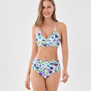 New Cross-Strap Plus Size Bikini – Solid Color Split Swimsuit