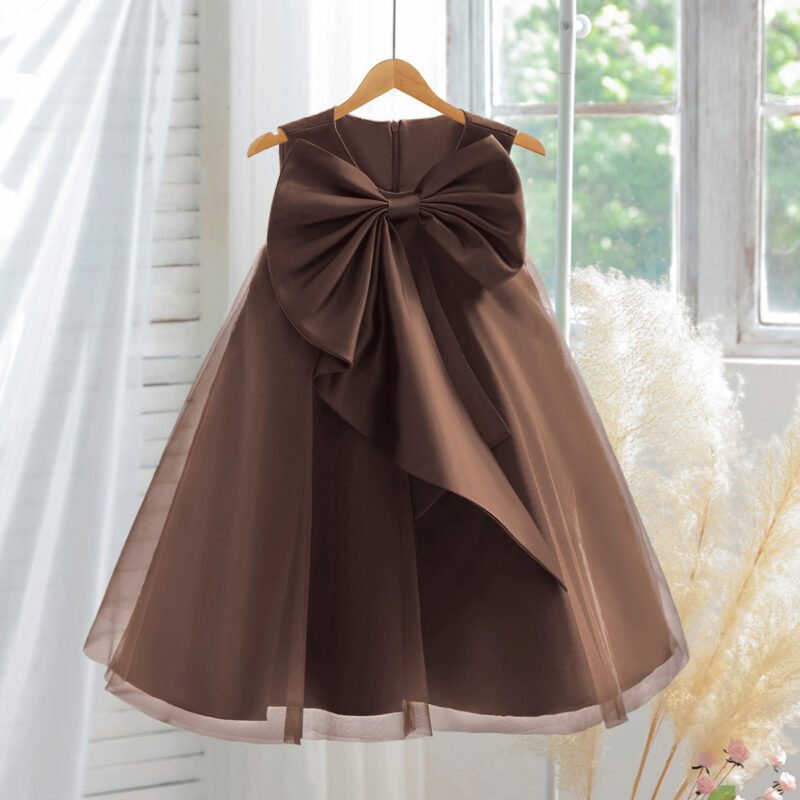 Princess Patchwork Bow Dress for Girls (2-8Y) – Elegant Kids Party Dress
