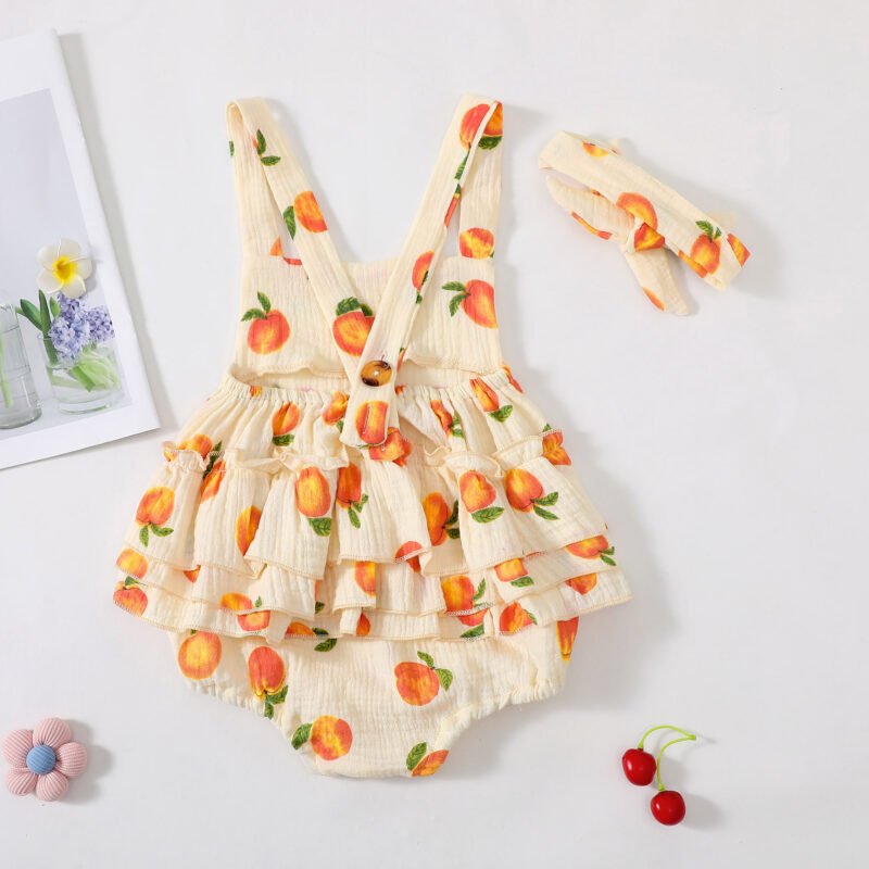 Baby Girl Floral Jumpsuit Romper with headband – Cute Summer Outfit