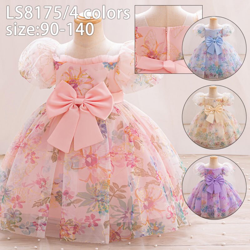 Elegant Flower Dress for Girls (2-8 Years) – High-End Children's Party Dress