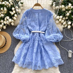 Short Embroidered Sashes Casual Dress – Chic & Effortless Women's Fashion
