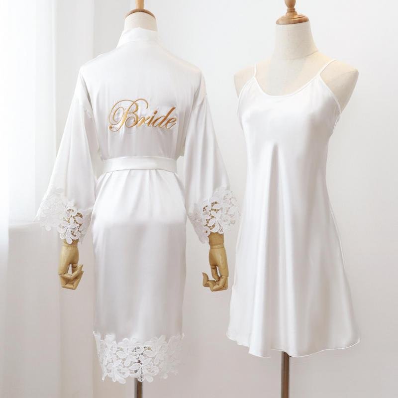 Sexy Women’s Lace Bride Wedding Robe Set