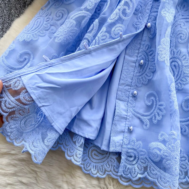 Short Embroidered Sashes Casual Dress – Chic & Effortless Women's Fashion