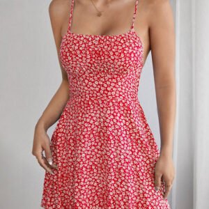 Sexy Floral Backless Beach Dress for Women – Flirty & Elegant Summer Style