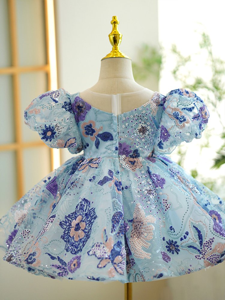 Children's Luxury Pink & Blue Sequin Dress – Elegant Sparkly Party Dress for Girls