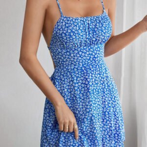Sexy Floral Backless Beach Dress for Women – Flirty & Elegant Summer Style