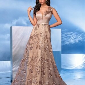 Elegant V-Neck Evening Dress – Luxury Chiffon Sleeveless Party Dress for Women