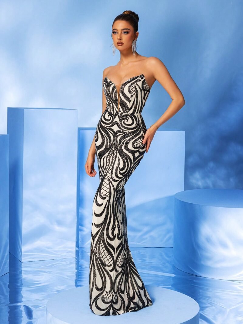 Sexy Strapless Backless Long Dress for Women – Elegant & Fashionable