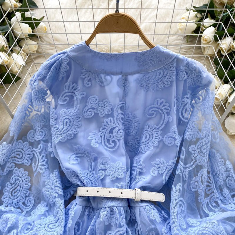 Short Embroidered Sashes Casual Dress – Chic & Effortless Women's Fashion