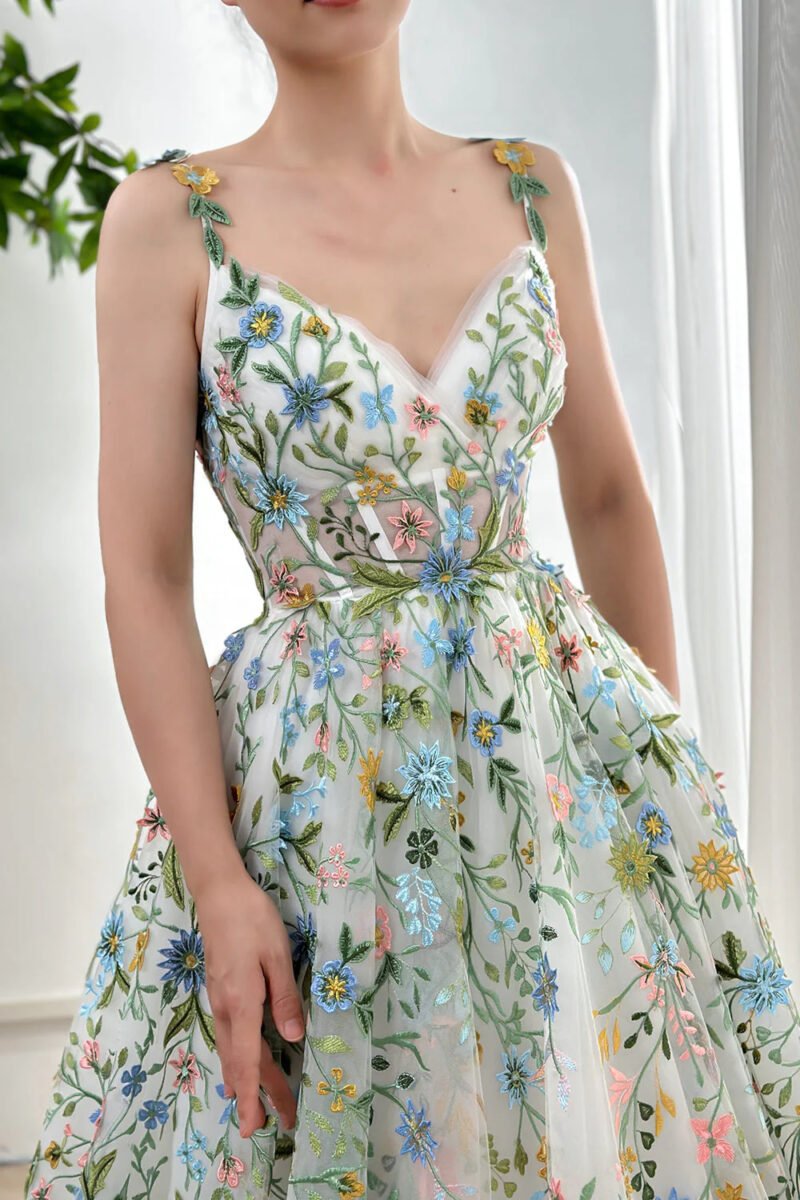 Elegant Lady Luxury Floral Sweetheart Princess Prom Dress – Exquisite Formal Gown