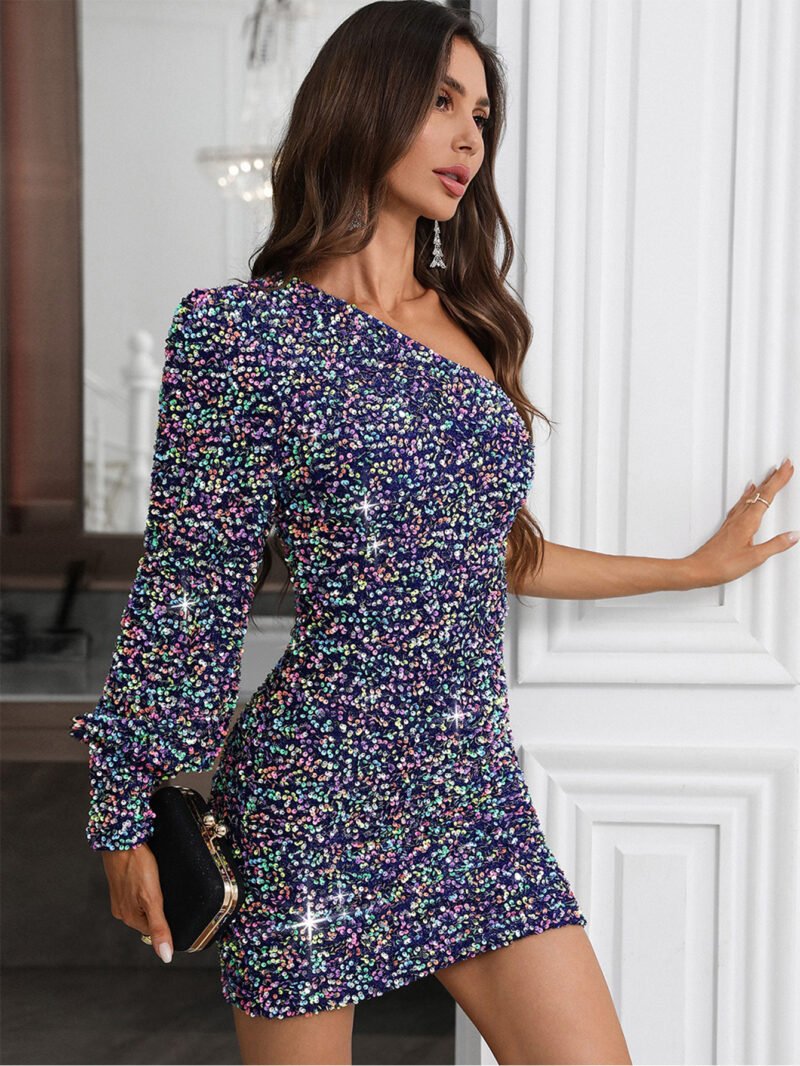 Elegant Mini Sequin Bodycon Dress for Women – Glamorous Party Wear