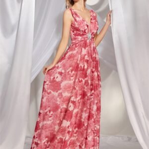 Chiffon Pink Sexy Backless Formal Evening Dress – Elegant Gown for Special Events & Parties