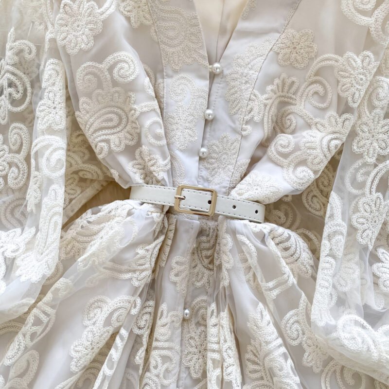 Short Embroidered Sashes Casual Dress – Chic & Effortless Women's Fashion