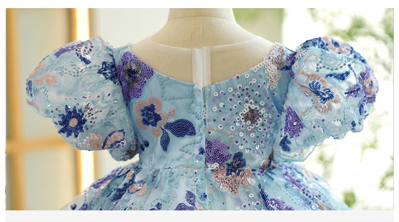 Children's Luxury Pink & Blue Sequin Dress – Elegant Sparkly Party Dress for Girls
