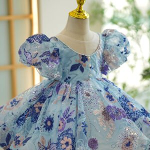 Children's Luxury Pink & Blue Sequin Dress – Elegant Sparkly Party Dress for Girls
