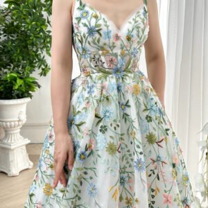 Elegant Lady Luxury Floral Sweetheart Princess Prom Dress – Exquisite Formal Gown