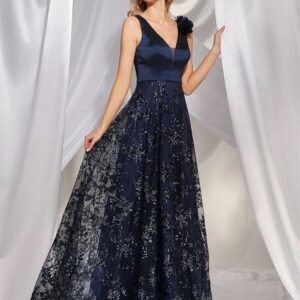 Elegant V-Neck Evening Dress – Luxury Chiffon Sleeveless Party Dress for Women