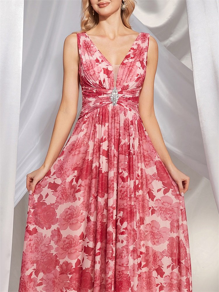 Chiffon Pink Sexy Backless Formal Evening Dress – Elegant Gown for Special Events & Parties