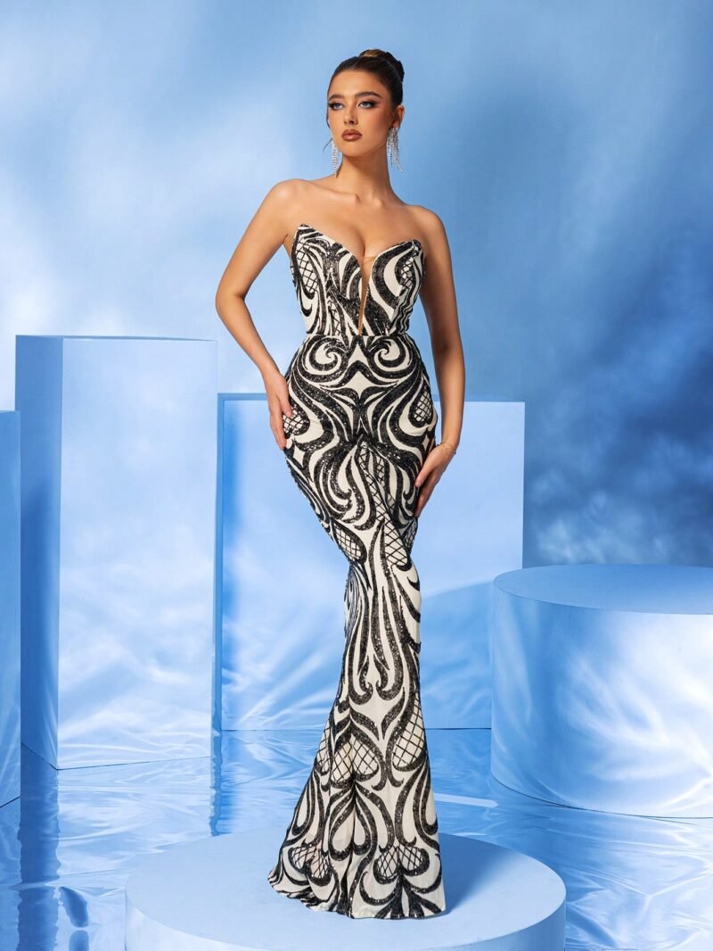 Sexy Strapless Backless Long Dress for Women – Elegant & Fashionable