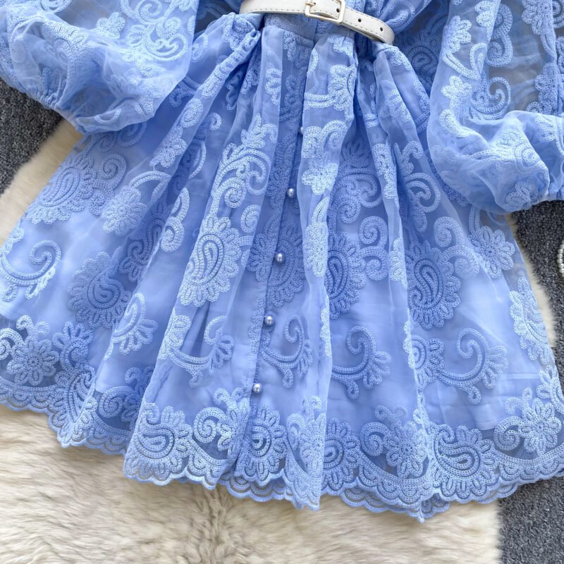 Short Embroidered Sashes Casual Dress – Chic & Effortless Women's Fashion