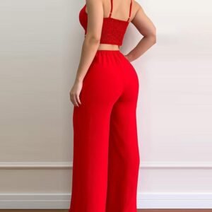 Summer Women’s Sexy Cutout Spaghetti Strap Jumpsuit – Straight Leg Pants for Chic Style
