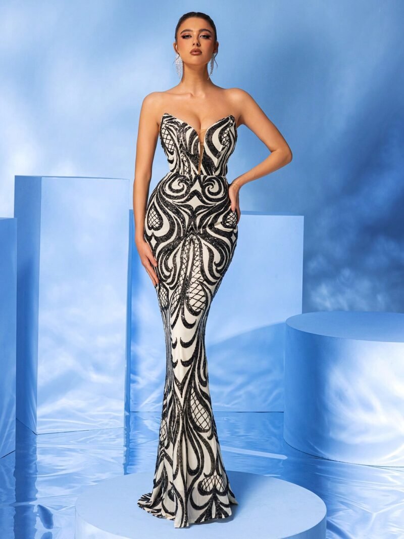 Sexy Strapless Backless Long Dress for Women – Elegant & Fashionable