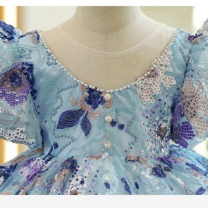 Children's Luxury Pink & Blue Sequin Dress – Elegant Sparkly Party Dress for Girls