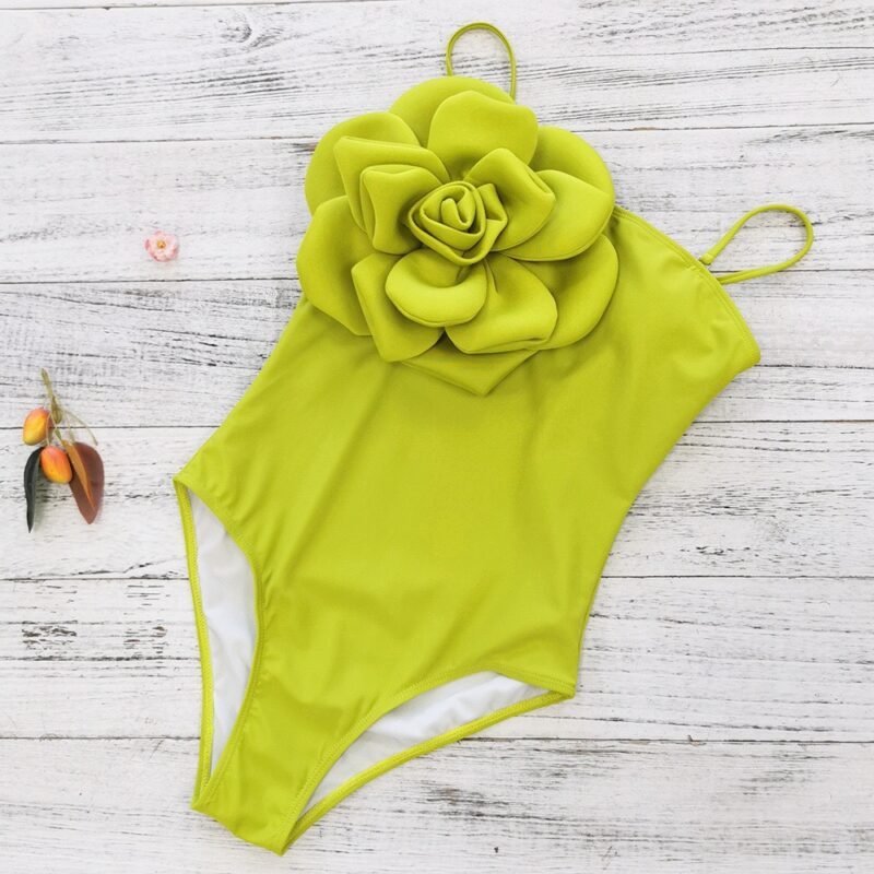Hot Spring Slim Sexy 3D Flower Swimsuit – Trendy Summer Swimwear
