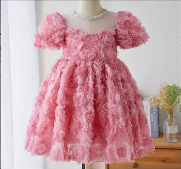 Adorable Floral Rose Dress for Kids – Stylish & Comfortable
