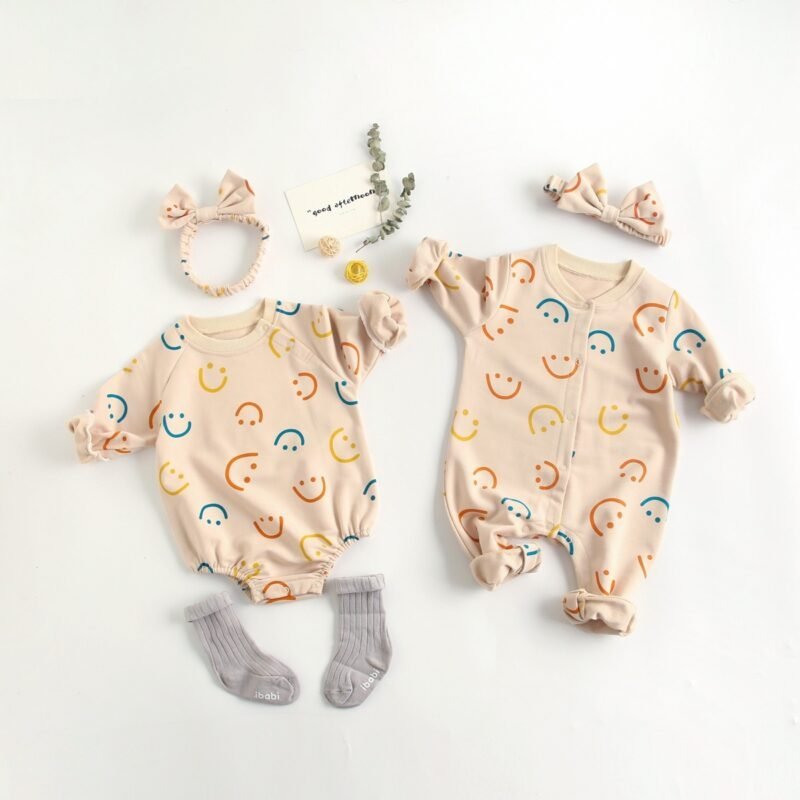 0-18M Baby Girl Lace Sleeve Romper with Headband – Soft Summer Bodysuit