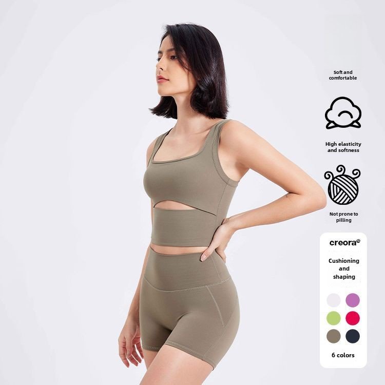 Fixed Cup Push-Up Fitness Bra – Running & Pilates Yoga Vest
