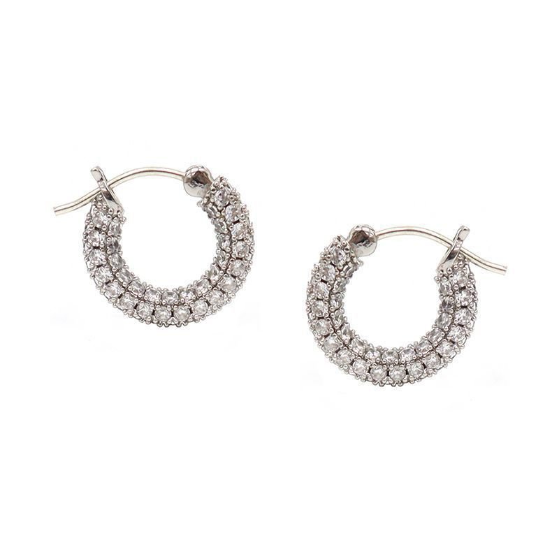 Silver Full Drill Sparkling Large Earrings – Luxury & High-End Style