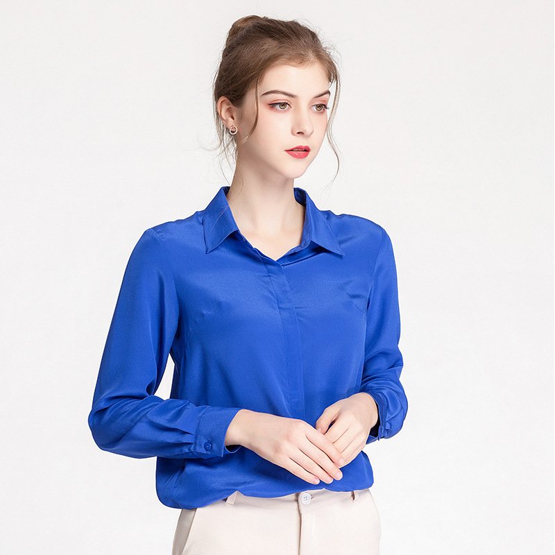 Mulberry Silk Crepe-de Long-Sleeved Shirt – Luxurious & Elegant