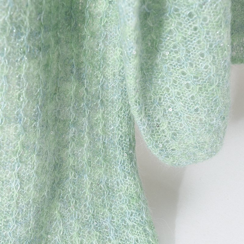 Pearl Buckle Retro Elegant Alpaca Wool Sweater – Sophisticated Women's Knitwear One-Size