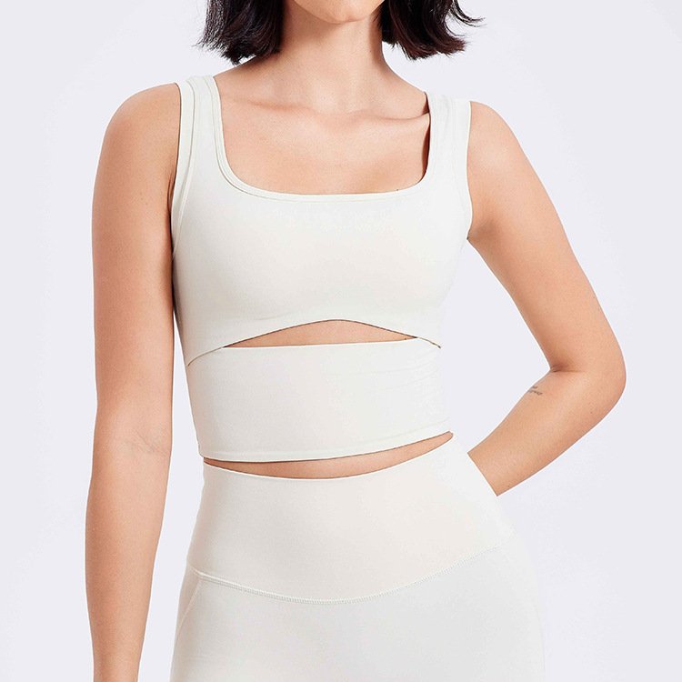 Fixed Cup Push-Up Fitness Bra – Running & Pilates Yoga Vest